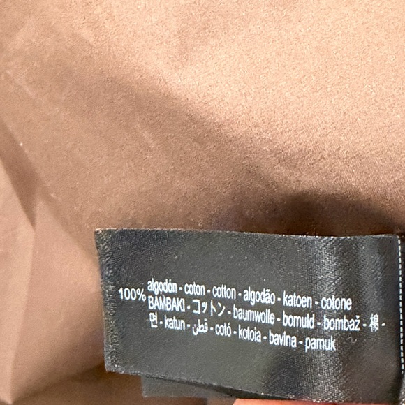 Zara 100% Cotton EUC Chocolate Brown Midi Dress with Pockets Hidden Buttons XS - Picture 9 of 9